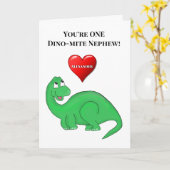 可愛い甥の息子の男の子1歳の誕生日の恐竜カード カード (黄色い花)