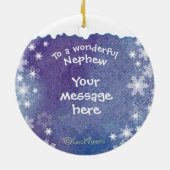 可愛い甥雪だるま&鹿，クリスマス セラミックオーナメント (裏面)