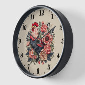 可愛い田舎の鶏の恋人 壁時計 (傾斜)