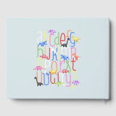 可愛い男の子の恐竜ABCアルファベットベイビーシャワー ゲストブック (裏面)