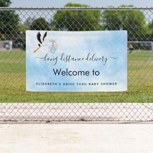 可愛い男の子ブルーストークドライブから赤ちゃんシャワー 横断幕 (インサイチュ)