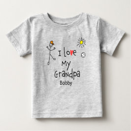 可愛い男の子私のおじいちゃんベビーTee ベビーTシャツ