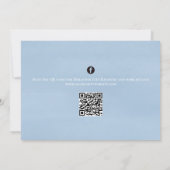 可愛い男の赤ちゃんお洒落デニムブルーQRコード 招待状 (裏面)