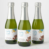 可愛い男の赤ちゃんシャワーポップ・アートのを心待ちにしたい スパークリングワインラベル (ボトル)