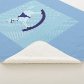 可愛い男の赤ちゃんブルーロッキングホース シェルパブランケット (3/4)