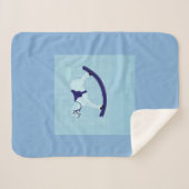 可愛い男の赤ちゃんブルーロッキングホース シェルパブランケット (正面(横))