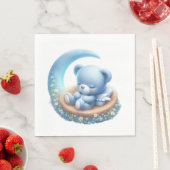 可愛い男の赤ちゃんブルー月眠り スタンダードランチョンナプキン (インサイチュ)