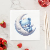 可愛い男の赤ちゃんブルー月眠り スタンダードランチョンナプキン (インサイチュ)