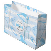 可愛い男の赤ちゃんモノグラムの柄 ラージペーパーバッグ (正面アングル)