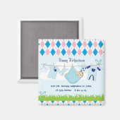 可愛い男の赤ちゃん服飾ライン マグネット (正面/裏面)