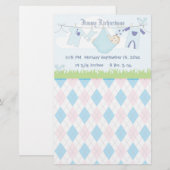 可愛い男の赤ちゃん服飾ライン 便箋 (正面/裏面)