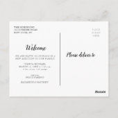 可愛い男の赤ちゃん誕生発表写真 ポストカード (裏面)