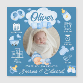 可愛い男の赤ちゃん誕生Stats 生まれたばかりの Blue モダン