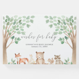 可愛い男女兼用ウッドランド動物の赤ちゃんシャワー ゲストブック