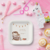 可愛い男女兼用ボホバシネットおもちゃ赤ちゃんシャワー ペーパープレート (パーティー)