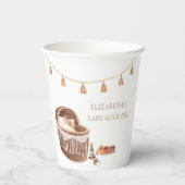 可愛い男女兼用ボホバシネットおもちゃ赤ちゃんシャワー 紙コップ (裏面)