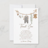 可愛い男女兼用ラインボホベイビーシャワー サンキューカード (正面)