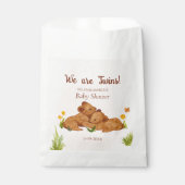 可愛い男女兼用双子の赤ちゃんシャワー フェイバーバッグ (正面)