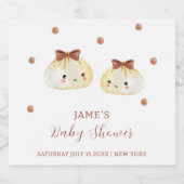 可愛い男女兼用団子の赤ちゃんシャワー スパークリングワインラベル (シングルラベル)