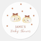 可愛い男女兼用団子の赤ちゃんシャワー ラウンドシール (正面)