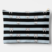 可愛い登山猫ストライプのがパーソナライズされた乗る アクセサリーポーチ (裏面)