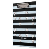 可愛い登山猫ストライプのがパーソナライズされた乗る クリップボード (左)