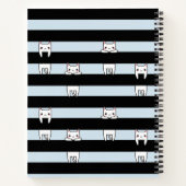 可愛い登山猫ストライプのがパーソナライズされた乗る ノートブック (裏面)