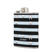 可愛い登山猫ストライプのがパーソナライズされた乗る フラスク (左)