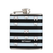 可愛い登山猫ストライプのがパーソナライズされた乗る フラスク (正面)