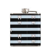 可愛い登山猫ストライプのがパーソナライズされた乗る フラスク (裏面)