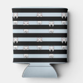 可愛い登山猫ストライプのがパーソナライズされた乗る 缶クーラー (裏面)