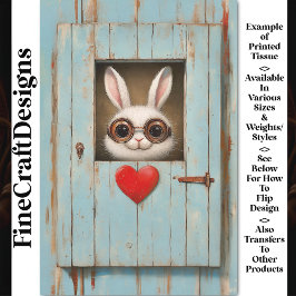 可愛い白うさぎ&赤ラブハートBX7デクページ 薄葉紙