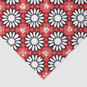 可愛い白と赤のスタイリッシュフローラ幾何学模様 薄葉紙 (詳細)