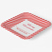 可愛い白と赤ストライプの ペーパープレート (傾斜あり)
