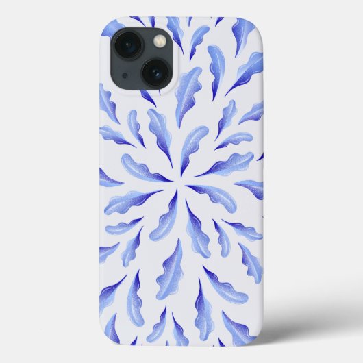 可愛い白シンプルい離れ青の花 Case-Mate iPhoneケース (裏面)