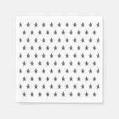 可愛い白シンプル黒の手描き星模様 スタンダードカクテルナプキン (正面)