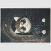 可愛い白ステームパンクディースルパンクネコAQ9デコページ 薄葉紙 (正面)