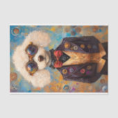 可愛い白ステームパンクプードルドッグAX6デコページ 薄葉紙 (正面)