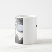可愛い白犬の出ぶら下がった行のパパコーヒー コーヒーマグカップ (中央)
