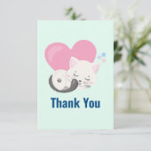 可愛い白猫お眠り サンキューカード (スタンド正面)