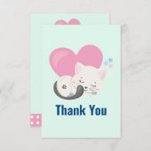 可愛い白猫お眠り サンキューカード (正面/裏面)