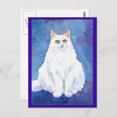 可愛い白猫はがき ポストカード (正面/裏面)