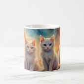可愛い白猫4匹 コーヒーマグカップ (中央)