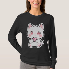 可愛い白猫 Tシャツ