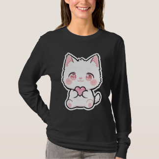 可愛い白猫 Tシャツ