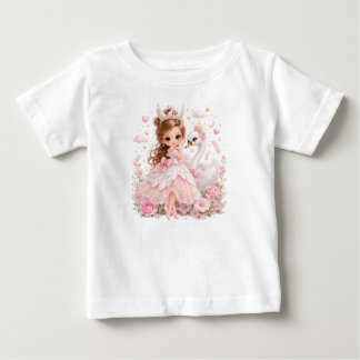 可愛い白鳥のプリンセス フェアリーテイル ベビーTシャツ