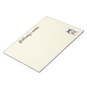 可愛い白黒のハスキー犬 ノートパッド (アングル)