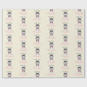 可愛い白黒のハスキー犬 ラッピングペーパー (フラット)