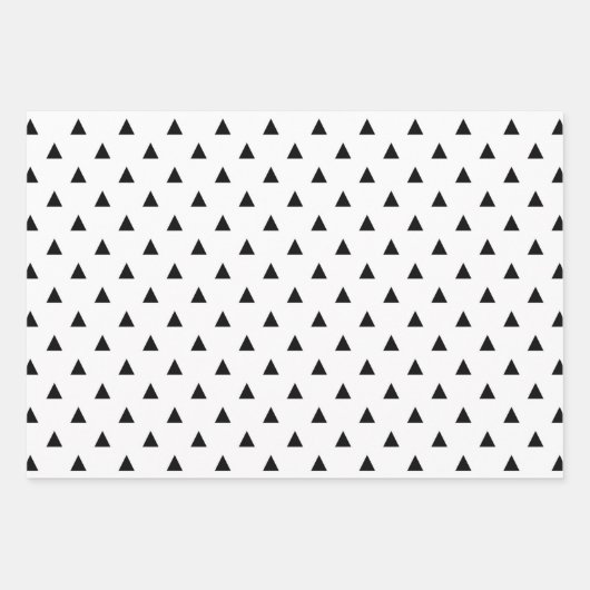 可愛い白黒の幾何学模様 ラッピングペーパーシート (正面3)