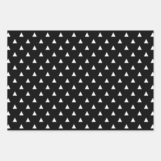 可愛い白黒の幾何学模様 ラッピングペーパーシート (正面2)